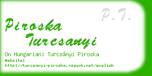 piroska turcsanyi business card