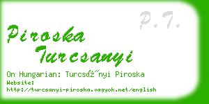 piroska turcsanyi business card